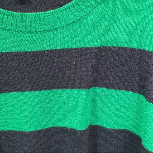 J Crew 100% Cashmere Cropped Rugby Stripe Sweater - Picture 3 of 4